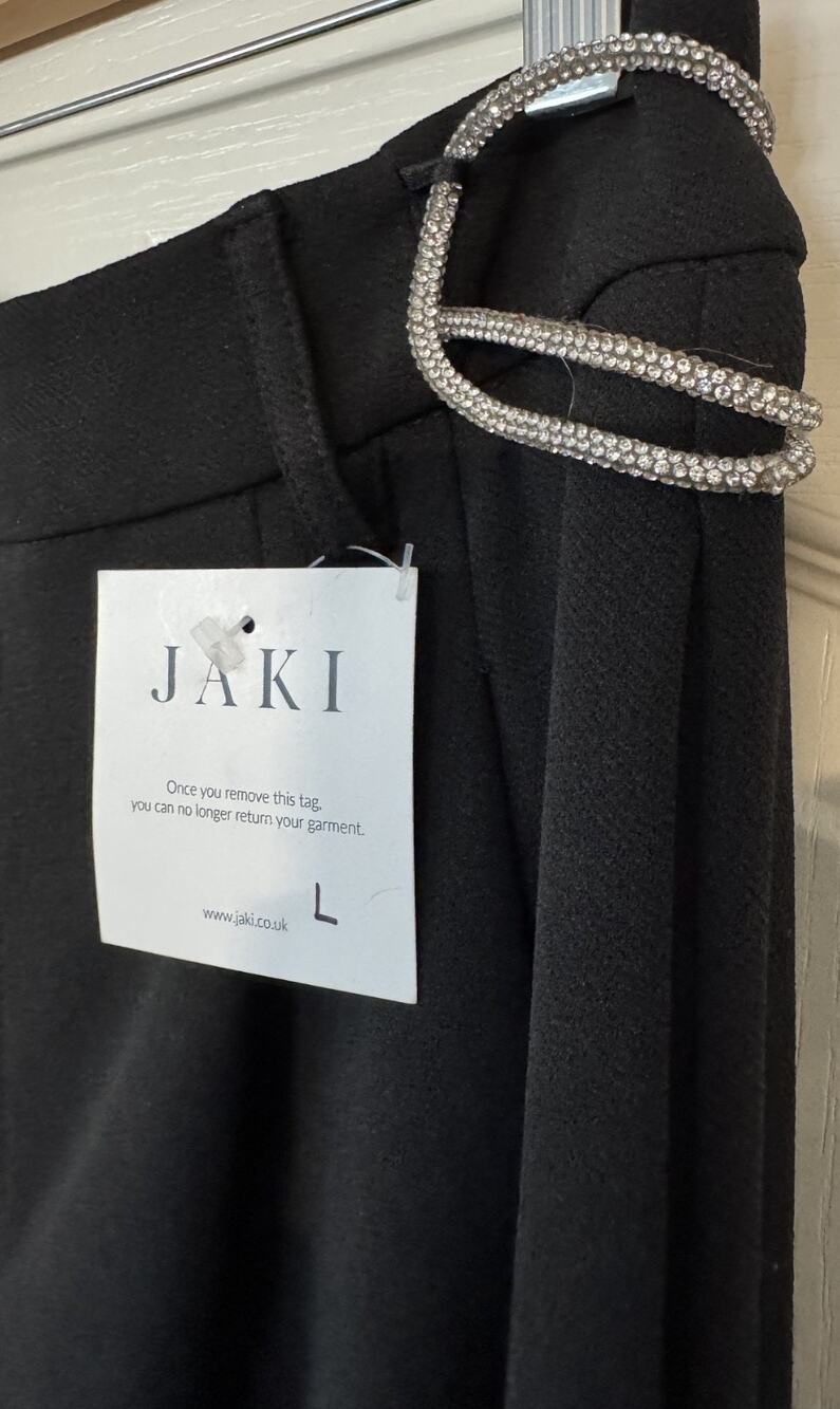 NWTGS JAKI WIDE LEG PANTS RHINESTONES SZ L $290